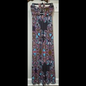Miss N Next Sleeveless Colorful Paisley Maxi Dress Size Medium